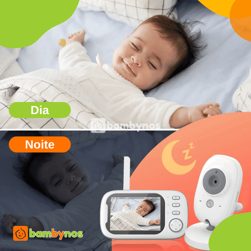 Babá Eletrônica Lcd Digital c/ Câmera s/ Fio Visão Noturna - BabyCam - Bambynos