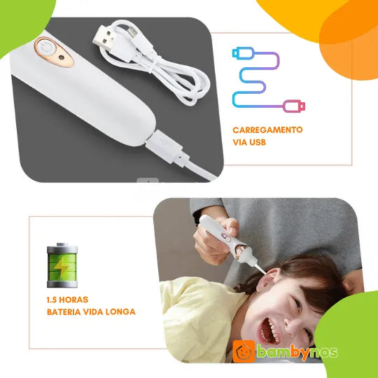 Limpador de Cera de Ouvido Automático Recarregável - Ear Wax Cleaner