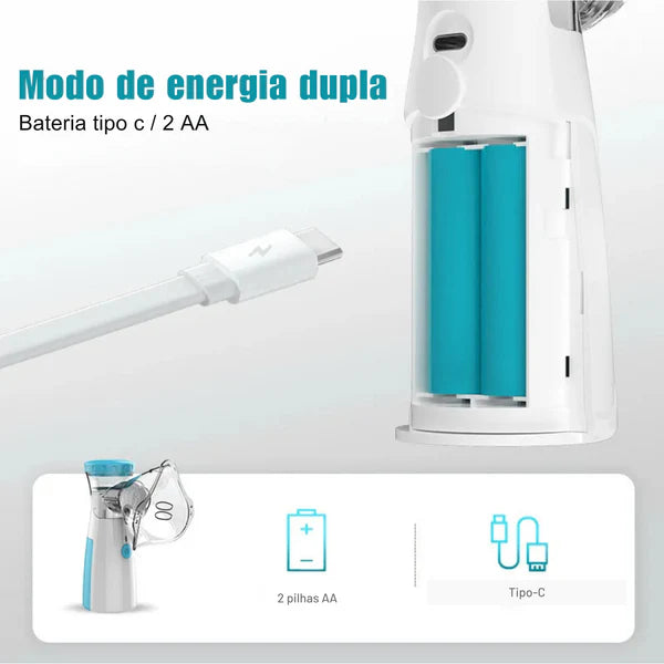 Nebulizador Inalador Portátil Ultrassônico Adultos e Crianças USB + BRINDE